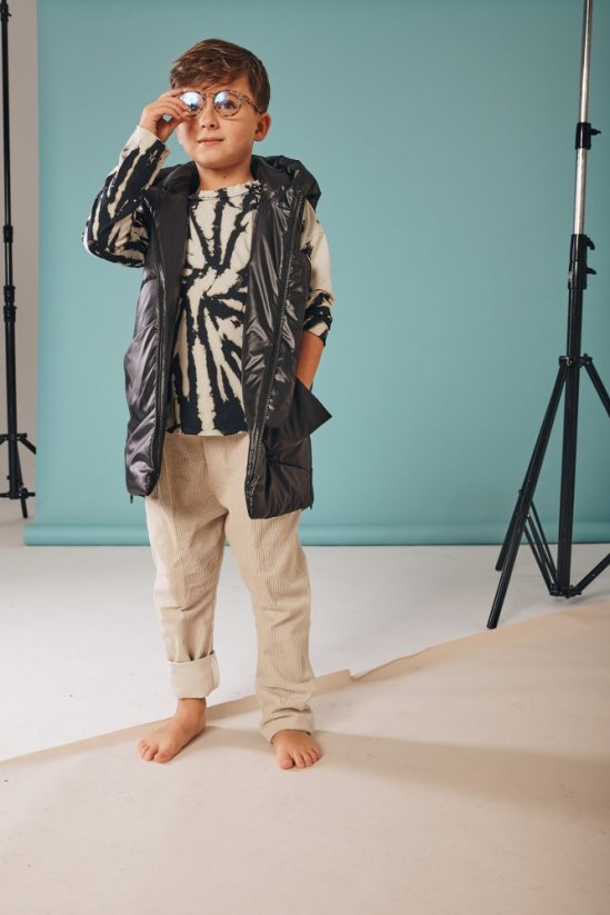 BLACK NYLON VEST / Detská čierna vesta - Veľkosť Booso: 6/7 rokov