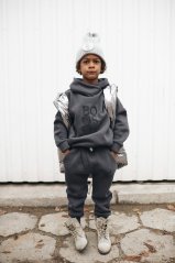 BOOSO HOODIE GRAPHITE / Teplá šedá mikina
