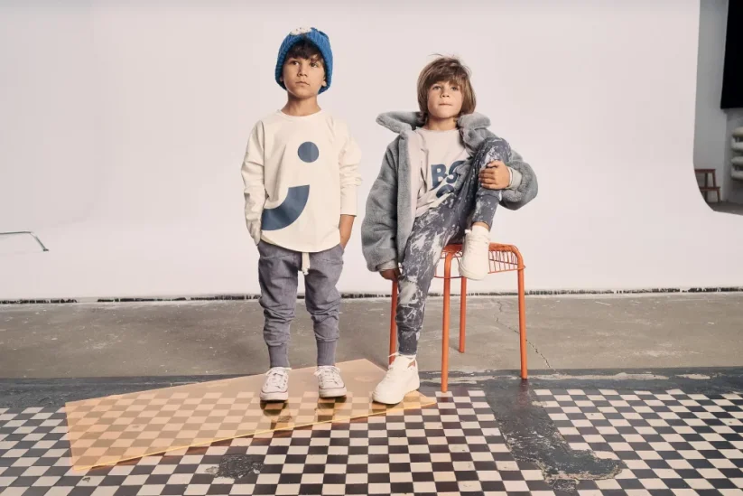 STRIPED SPLASH PANTS dark blue/gray/ Detské nohavice