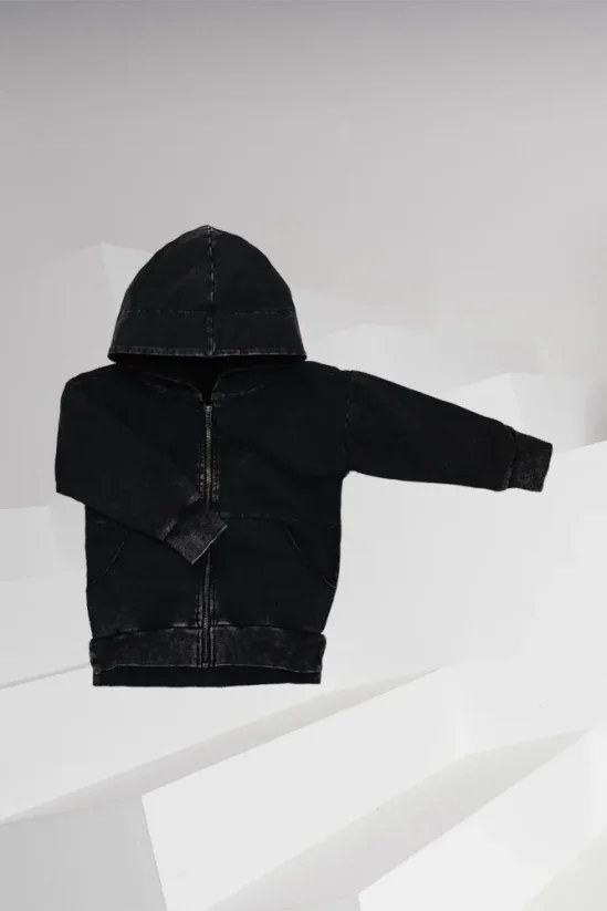 ZIP ACID BLACK HOODIE black / Detská mikina na zips - Veľkosť Booso: 4/5 rokov
