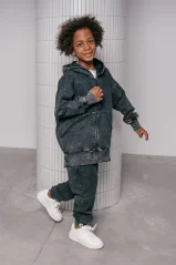 POCKET PANTS acid black / Detské nohavice s vreckom