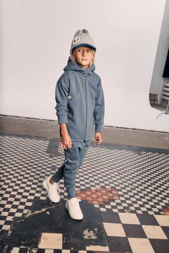 ZIP CLASSIC HOODIE blue / Detská teplá mikina na zips - Veľkosť Booso: 8/9 rokov