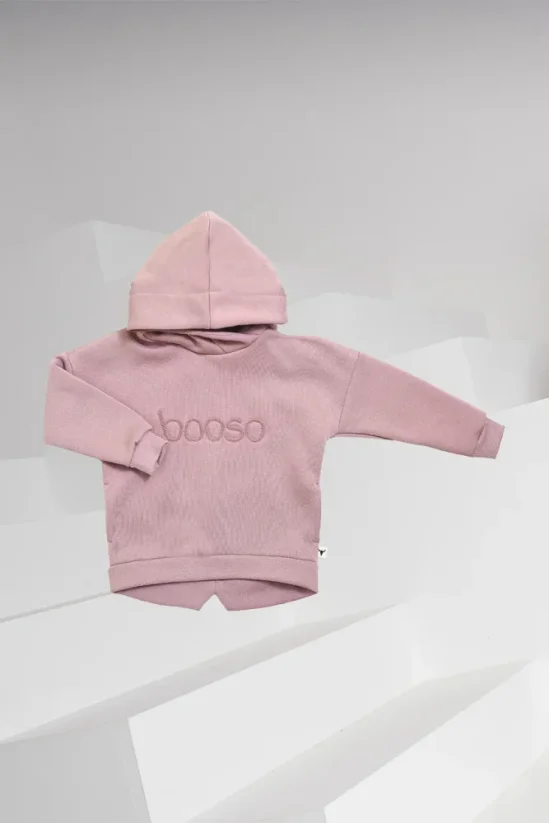 WARM PINK HOODIE light pink / Detská teplá mikina - Veľkosť Booso: 8/9 rokov