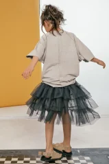 TULLE SKIRT graphite / Dievčenská tylová sukňa