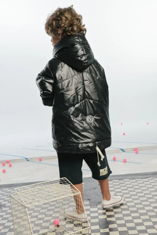 BLACK CLASSIC COAT black / Detská jarná bunda - Veľkosť Booso: 4/5 rokov