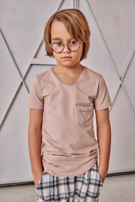 SIMPLE TEE DUSTY PINK / Jednoduché ružové tričko - Veľkosť Booso: baby