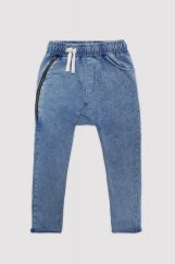 Nohavice Marmo Blue Zipper Joggers