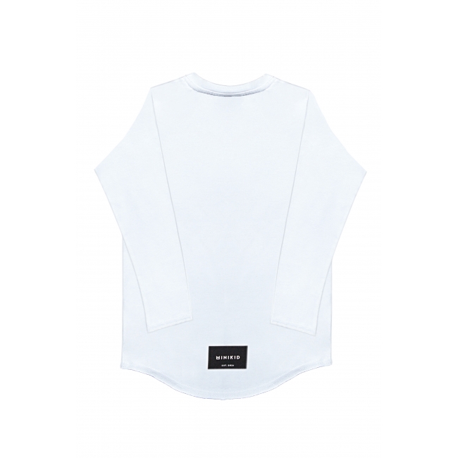 Biele tričko s dlhým rukávom MINIKID CLASSICS - Veľkosť: 122/128