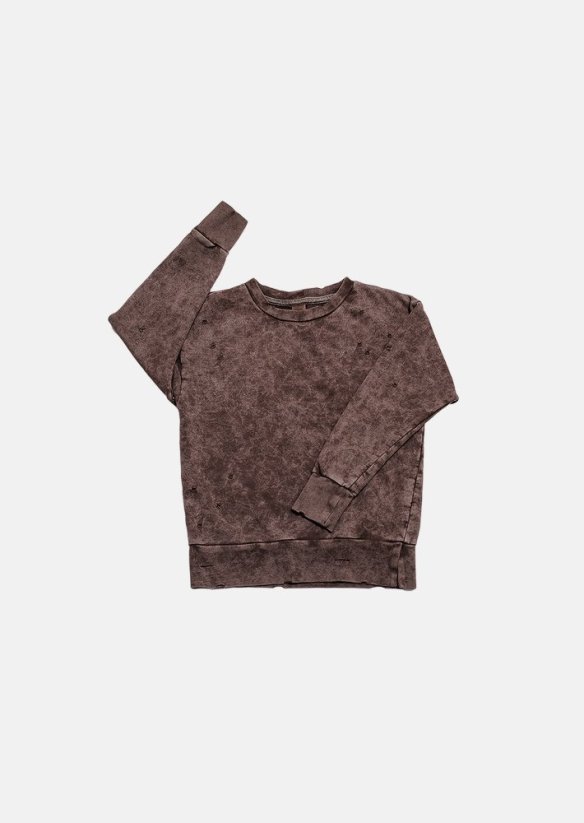 BROWN TORN SWEATSHIRT / Roztrhaná mikina