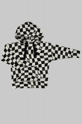 Mikina B&W CHECKERED HOODIE