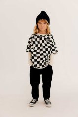 Tričko OVERSIZE CHECKERED T-SHIRT B&W