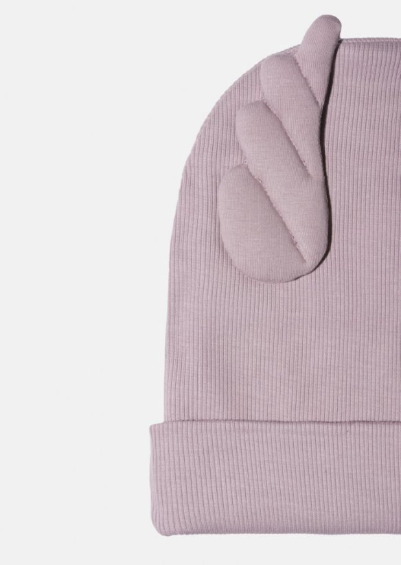 RIBBING BEANIE WINGS DUSTY PINK