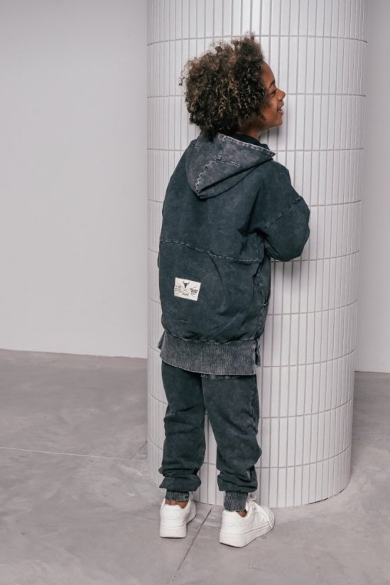 ZIP ACID BLACK HOODIE black / Detská mikina na zips - Veľkosť Booso: 4/5 rokov