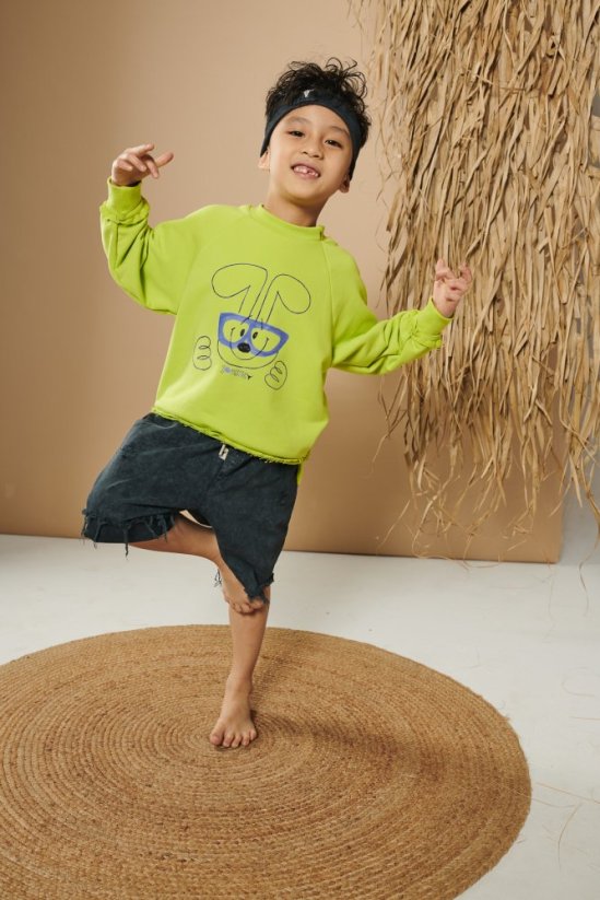 JOURNEY SWEATSHIRT lime / Detská mikina - Veľkosť Booso: 6/7 rokov
