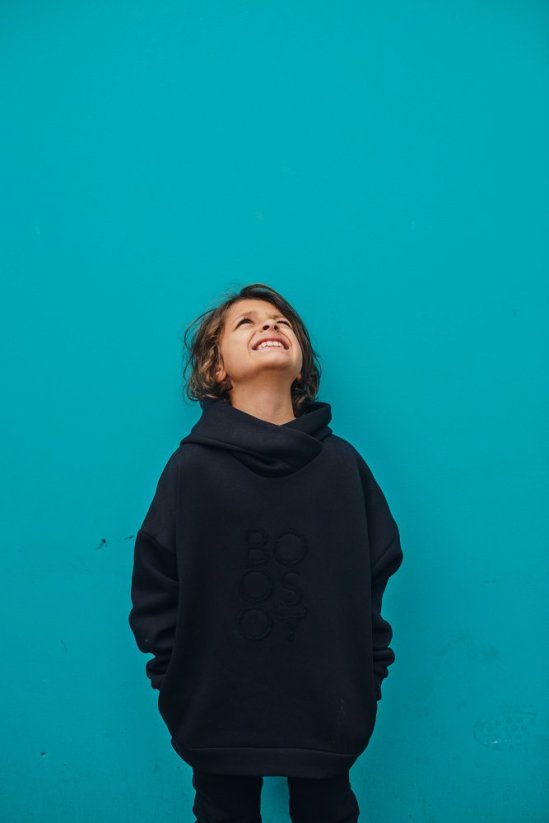 BOOSO HOODIE BLACK / Teplá čierna mikina