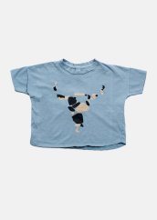 BISON WIDE TEE / Široké tričko Bison svetlomodré
