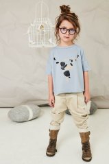 BISON WIDE TEE / Široké tričko Bison svetlomodré