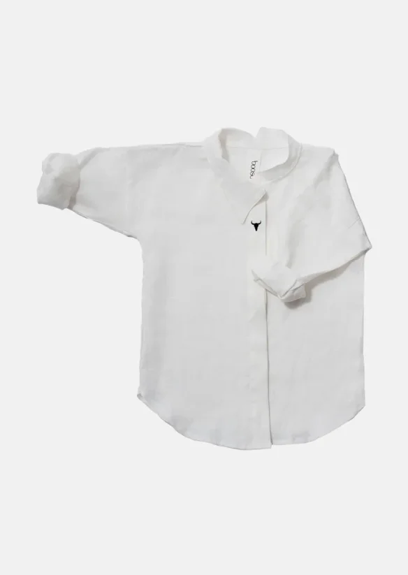 Ľanová košeľa LINEN SHIRT ecru - Veľkosť Booso: 6/7 rokov