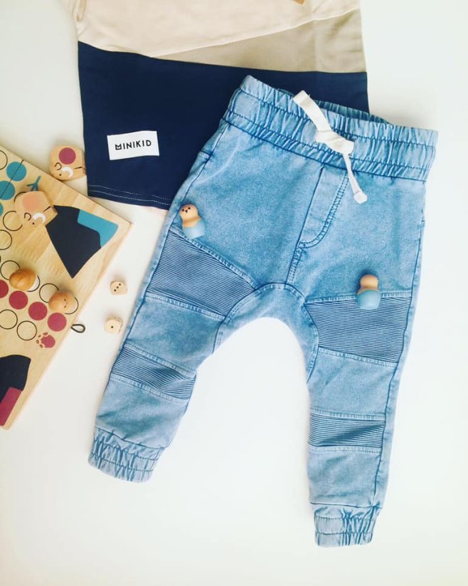 Nohavice MARBLE BLUE BIKER JOGGERS