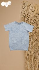 POCKET DRESS ACID light blue / Dievčenské šaty