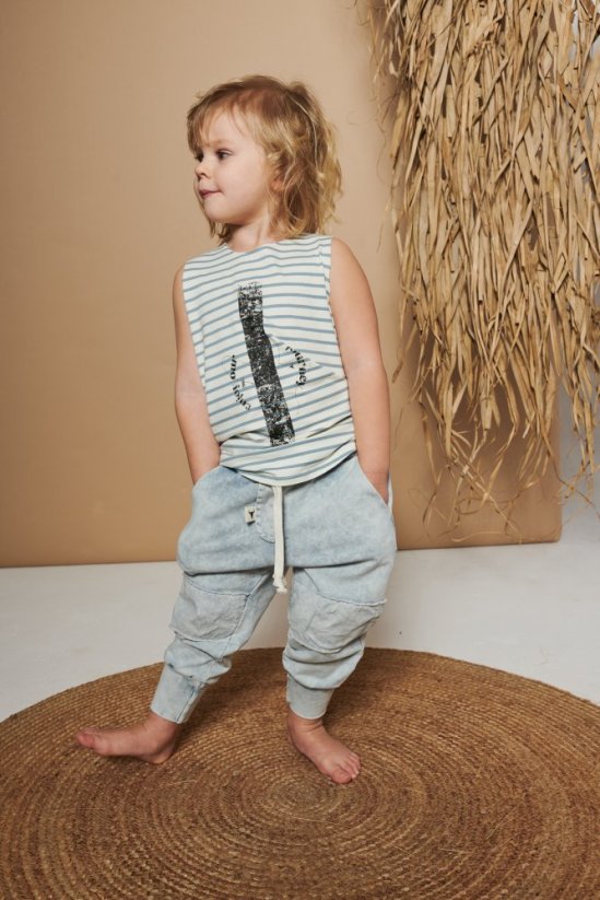 NOHAVICE PATCH PANTS acid blue - Veľkosť Booso: 4/5 rokov
