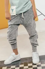 STRIPED GRAY PANTS light gray/ Detské nohavice