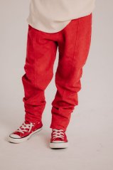 Nohavice VINTAGE RED STRAIGHT CUT PANTS