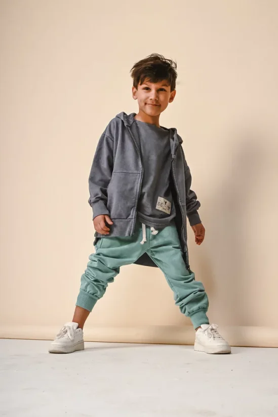 NOHAVICE SHAPE WELT PANTS mint - Veľkosť Booso: 4/5 rokov
