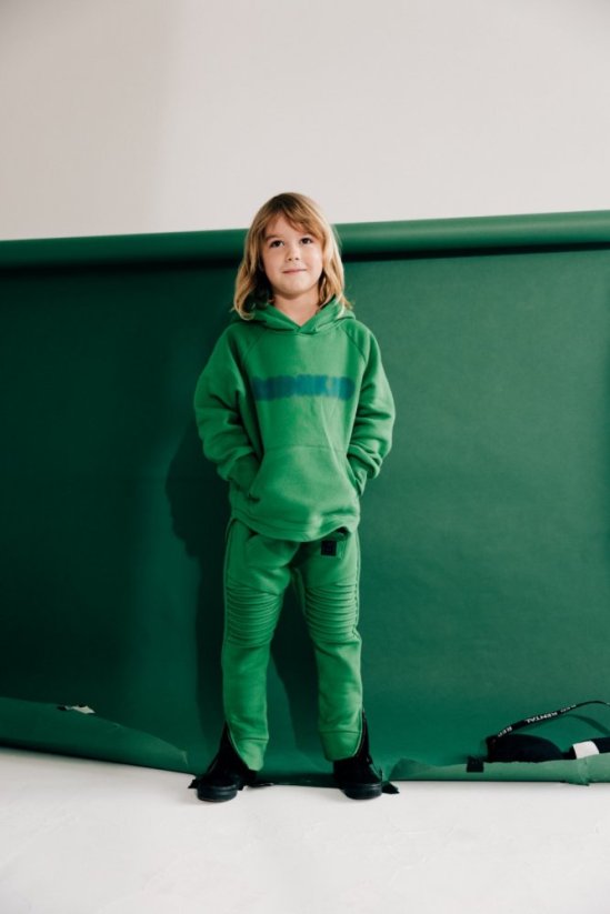 Mikina BLUR GREEN HOODIE - Veľkosť: 134/140