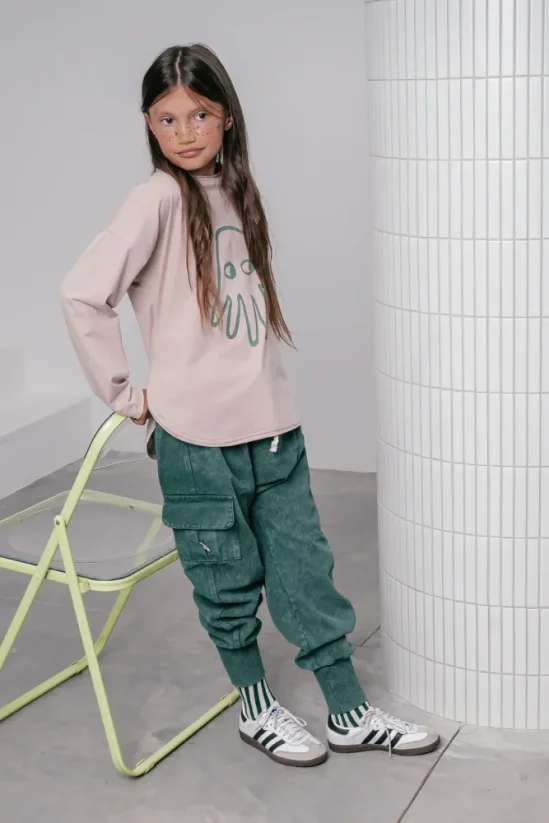 FRINGLE GREEN PANTS green / Detské nohavice - Veľkosť Booso: 6/7 rokov