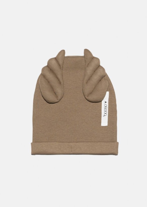 RIBBING BEANIE WINGS camel / Čiapka s krídlami
