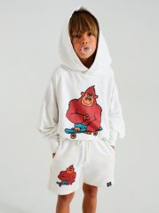Mikina Oversized White Single Monkey