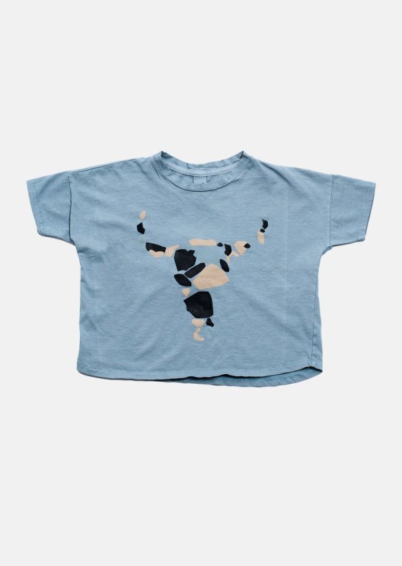 BISON WIDE TEE / Široké tričko Bison svetlomodré - Veľkosť Booso: 8/9 rokov