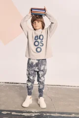 STRIPED SPLASH PANTS dark blue/gray/ Detské nohavice