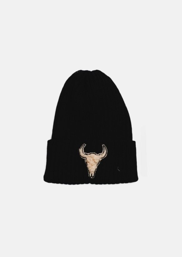 BLACK SAND BEANIE / Čierna merino čiapka