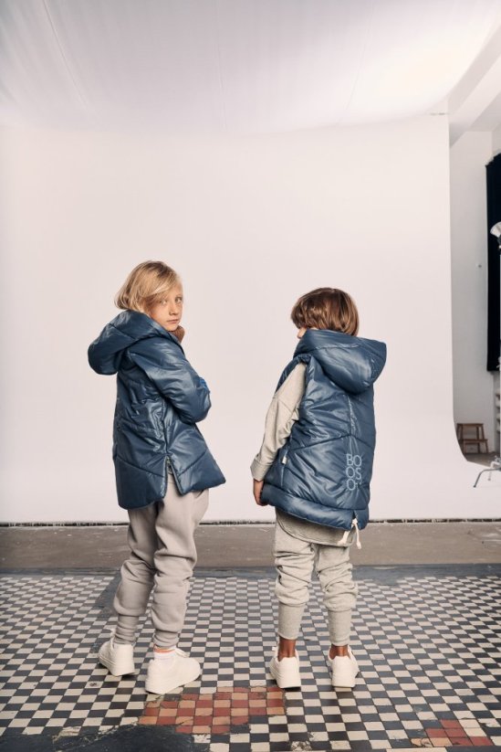 BLUE COAT blue / Detská predlžená bunda modrá - Veľkosť Booso: 8/9 rokov