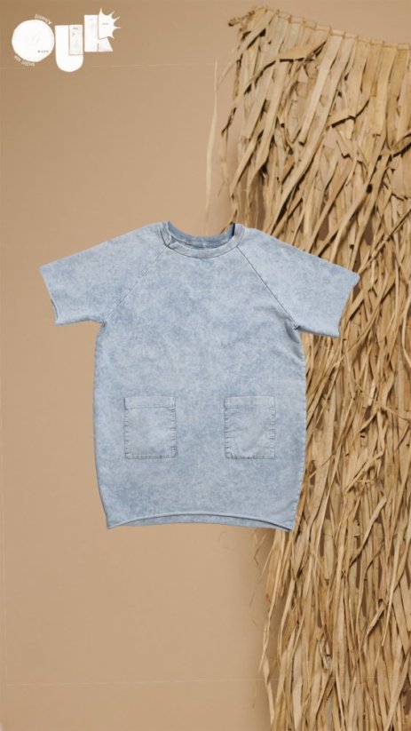 POCKET DRESS ACID light blue / Dievčenské šaty - Veľkosť Booso: 2/3 roky