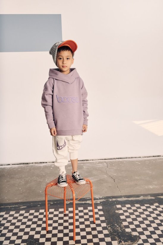 WARM HOODIE lila / Detské teplá mikina