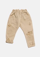 JEANS BAGGY PANTS ivory / Džínsové nohavice s dierami