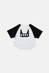 DOUBLE CAT TEE ecru/black cat / Detské tričko