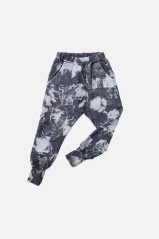STRIPED SPLASH PANTS dark blue/gray/ Detské nohavice