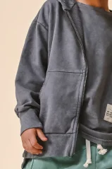 Mikina ZIP VINTAGE HOODIE deep blue