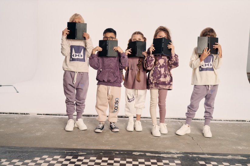 WARM PANTS lilac / Detské teplé nohavice - Veľkosť Booso: 8/9 rokov