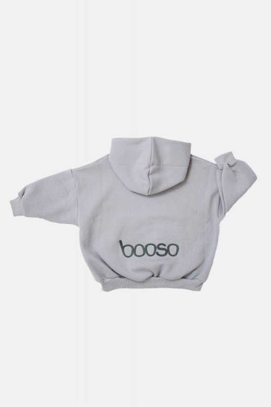 WARM ZIP HOODIE gray / Detská teplá mikina na zips - Veľkosť Booso: 6/7 rokov