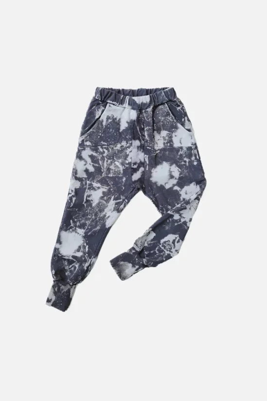 STRIPED SPLASH PANTS dark blue/gray/ Detské nohavice