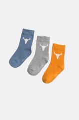 trojbalenie detských ponožiek / 3 PACK SOCKS gray/blue/orange