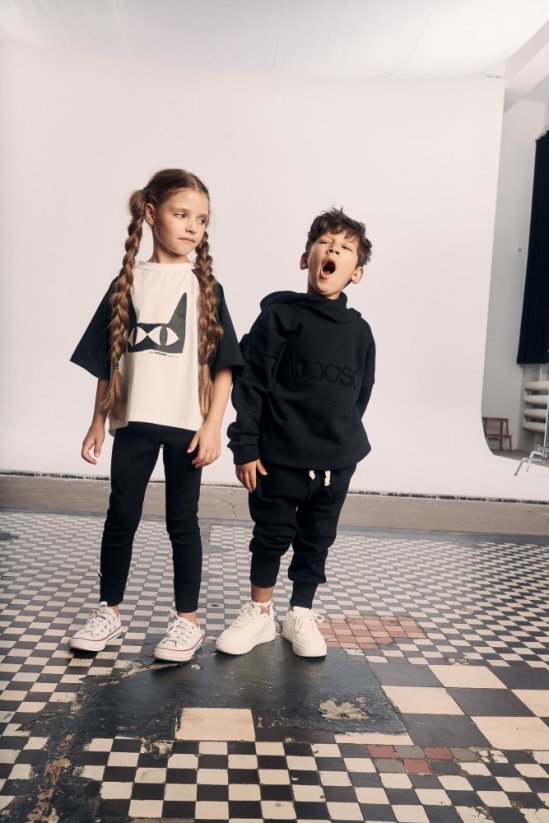 RIBBED LEGGINS black / Detské vrúbkované legíny - Veľkosť Booso: 6/7 rokov