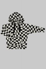 Mikina B&W CHECKERED HOODIE