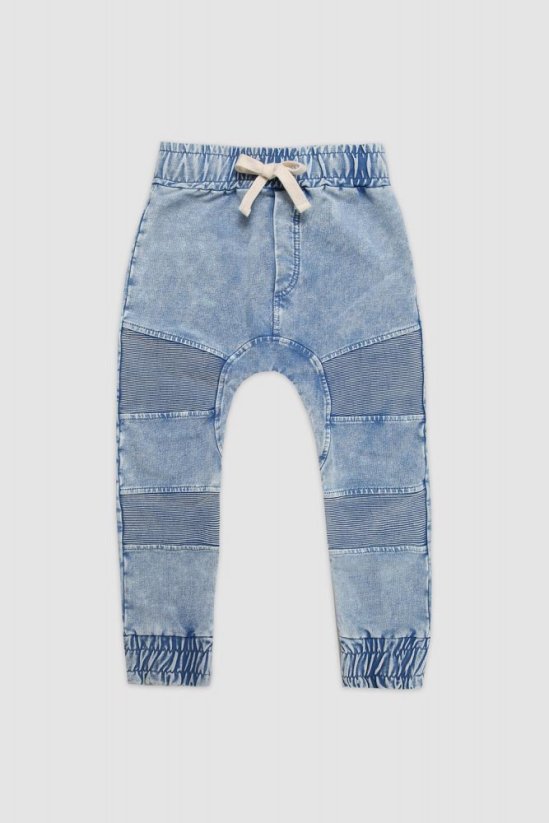 Nohavice MARBLE BLUE BIKER JOGGERS