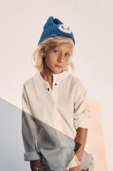 CAT COBALT SAND BEANIE cobalt/ Detská merino čiapka
